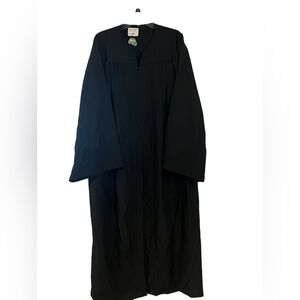 Herff Jones Graduation Gown no cap/ 6’1-6’2 Black Front zip